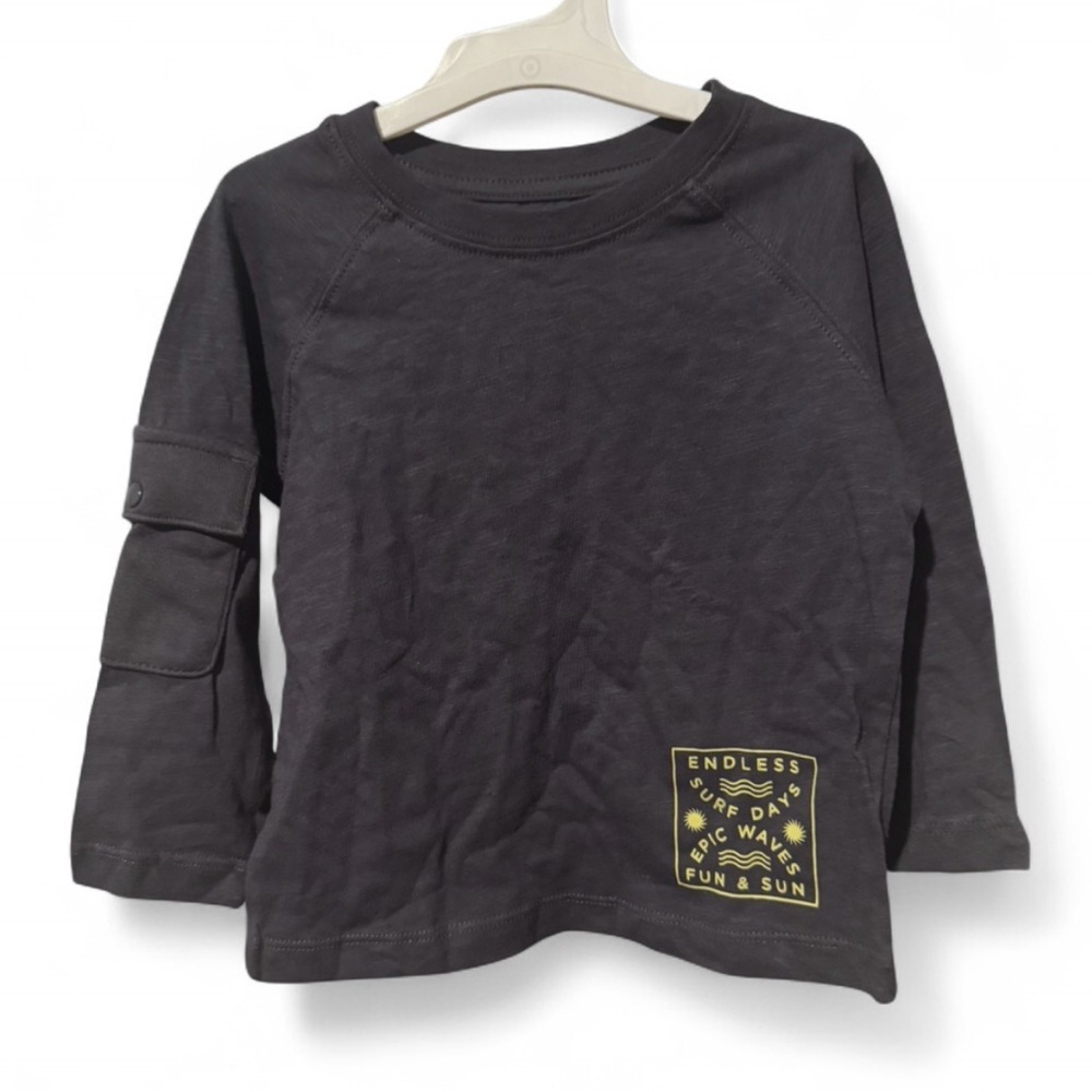 Size 18M 2PCS Grayson Mini Black Kids Long Sleeve Shirt